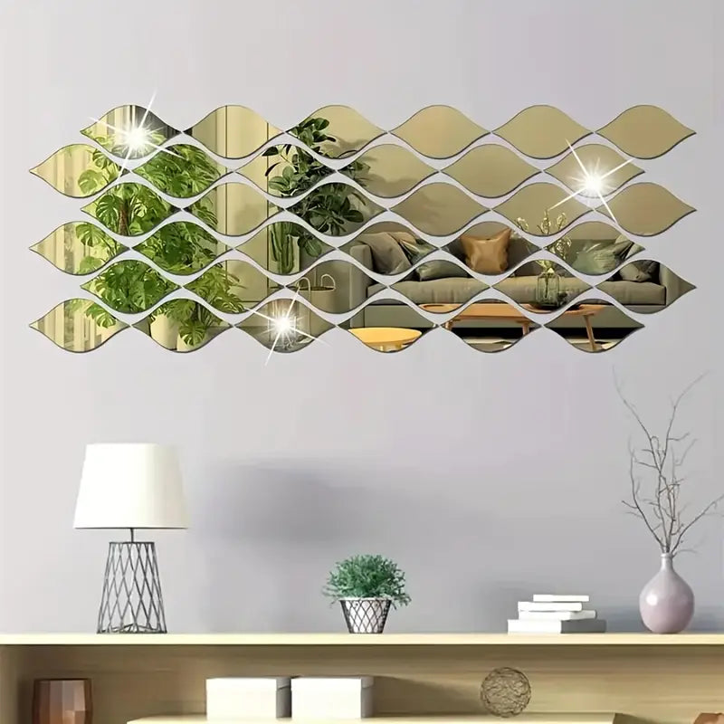 طقم المرايا الجدارية DECORATY - على شكل قطرات ماء الجديدة