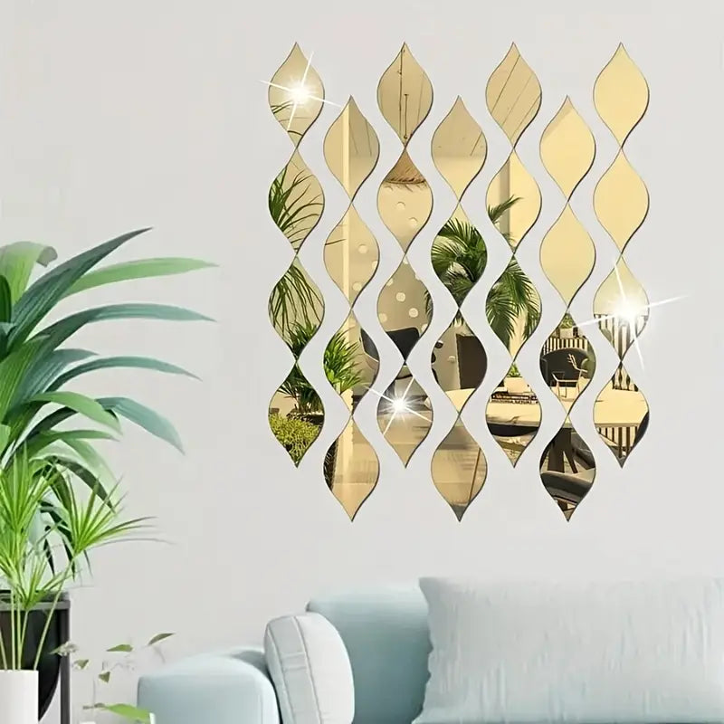 طقم المرايا الجدارية DECORATY - على شكل قطرات ماء الجديدة